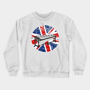 Vibraphone UK Flag Britain Vibraphonist Percussionist British Musician Crewneck Sweatshirt